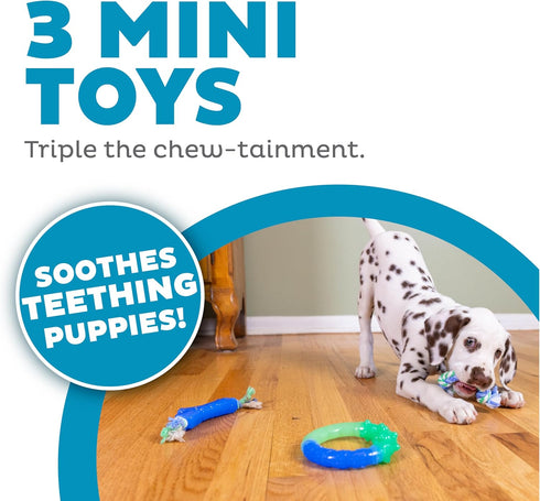 Outward Hound Orka Puppy Dental Chew Toys for Small Dogs & Teething Puppies - 3 Pack