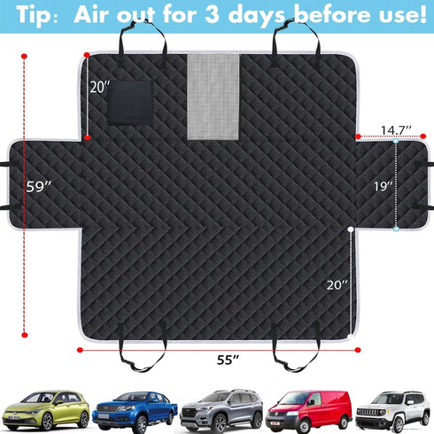 Meolsaek Dog Car Seat Cover for Back Seat, Non-Slip Backseat Cover for Dogs in Car, with Mesh Window Scratch Proof