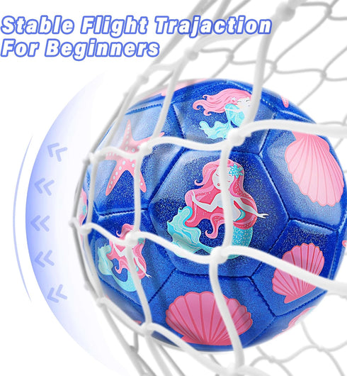Size 3 Soccer Ball Glitter, Girls Soccer Ball Size 3, Beginners Sports Ball for Outdoors Recreation, Christmas Gifts