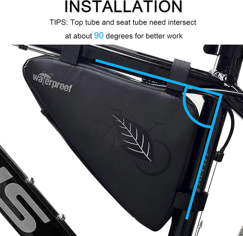 NDakter 2L Waterproof Bicycle Frame Storage Bag, Triangle Pouch for Phone, Wallet, Keys, Tools, Accessories, MTB