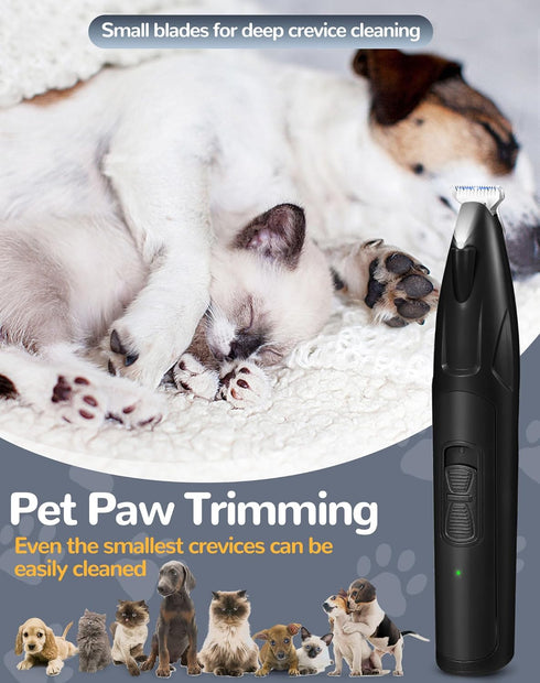 Dog Clippers for Grooming - 2 Speed Rechargeable Low Noise Pet Shaver with LED Light for Dogs & Cats Hair Trimming