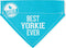 Pavilion Best Yorkie Ever Sky Blue Canvas Small Dog Bandana Collar, 7" x 5"