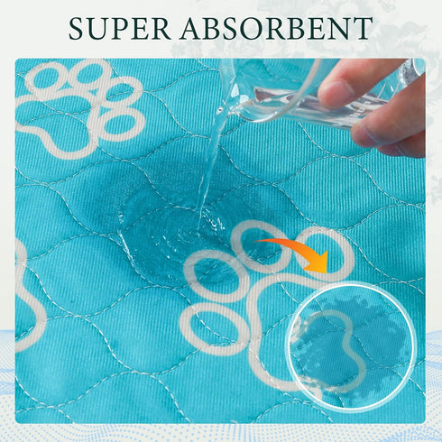 Homimp Washable Pee Pads for Dogs, 4 Pack Reusable Puppy Pads, Absorbent Leakproof Non Slip Training Pads, 36"x36"