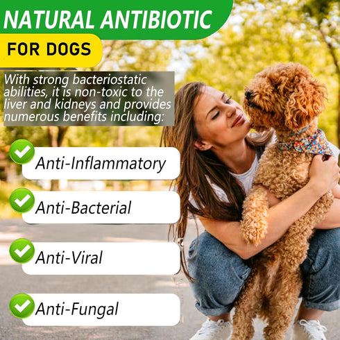 Natural Antibiotics for Dogs - Pet Antibiotic Healing Aid for Wounds, Sores, Abrasions, Duck Flavor Itch Relief