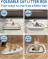17.7"13.4" BNOSDM Collapsible Small Cat Litter Box for Kittens Open Potty Pan Foldable Cat Toilet with Scoop Senior