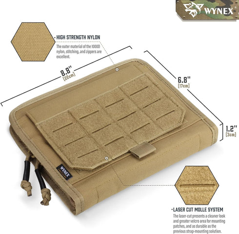 WYNEX Tactical Folding Admin Pouch, Molle Tool Bag of Laser-Cut Design, Utility Organizer EDC Medical Bag Modular