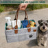3 8 Felt Dog Grooming Bag, Pet Portable Tote Bag with Handle, Dogs Storage Organizer, Compartments Caddy with Pockets