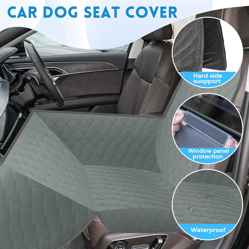 Hammock Dog Car Seat Cover for Front Seat with Dashboard Door Protector Detachable Washable Pet Seat Travel Cushion