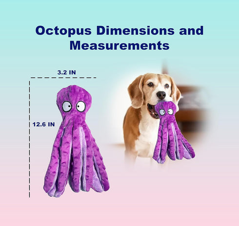 Squeaky Dog Toys, Durable Plush Puppy Toys for Small, Medium and Large Breeds, Tough Dog Toys for Boredom (Purple
