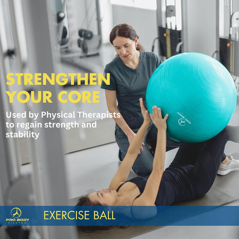 ProBody Pilates Exercise Ball - Multiple Sizes Gym Grade Balance Ball for Fitness, Yoga, Workout, Pregnancy & Physical