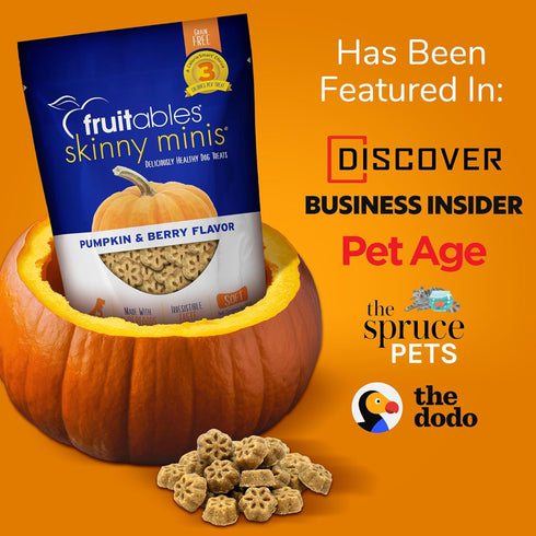 Fruitables Skinny Mini Dog Treats, Healthy Soft Training Treats, Pumpkin & Berry Flavor, 5 Ounces
