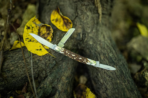 Uncle Henry Next Gen Staglon 807UHCP JR Folding Knife, 3-Blade with Staglon Handle