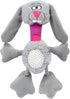 goDog Multi Tugs Rabbit Dog Toy, Plush & Rope with Chew Guard Technology - Small, Gray