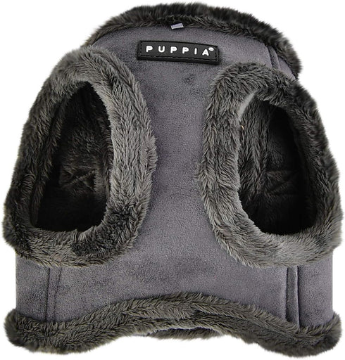 Puppia Terry Vest Dog Harness, Step-in Winter Suede Warm No Choke No Pull Training for Small and Medium Dogs, GREY, XL