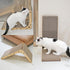 Cat Scratcher Board, L Shape Cat Scratch Pad for Indoor Cats, Floor Mounted Cardboard with Ball Toy