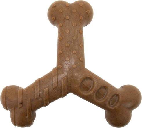 Chew King Dog Bacon Lovin’ Wishbone, Textured Nylon Bones, Bacon Flavored Chew Toy for All Breed Sizes