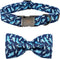 Elegant Little Tail Dog Collar with Bow, Shark Print Adjustable Cute Bowtie for Large Dogs