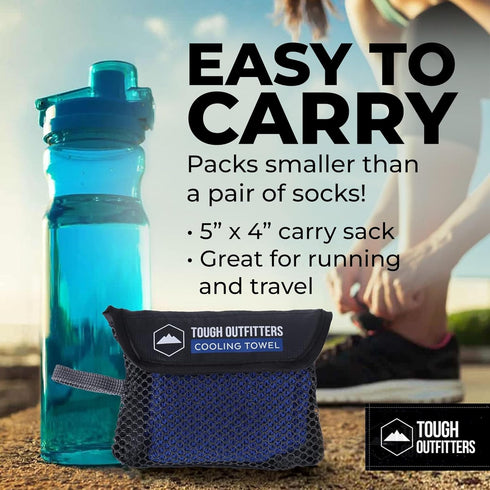 Tough Outdoors Cooling Towel - Ice Wrap & Sweat Rag for Neck & Face, Gym, Yoga & Sports