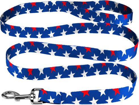 Native Pup American Flag Dog Leash, American Red & White Stars, One Size