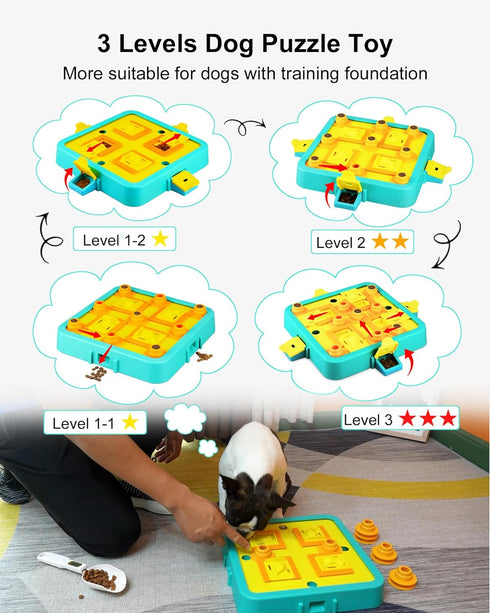 Dog Puzzle Toys, Level 3 Interactive Toy for Boredom, Treat Dispenser for Large Medium Small Dogs, IQ Training