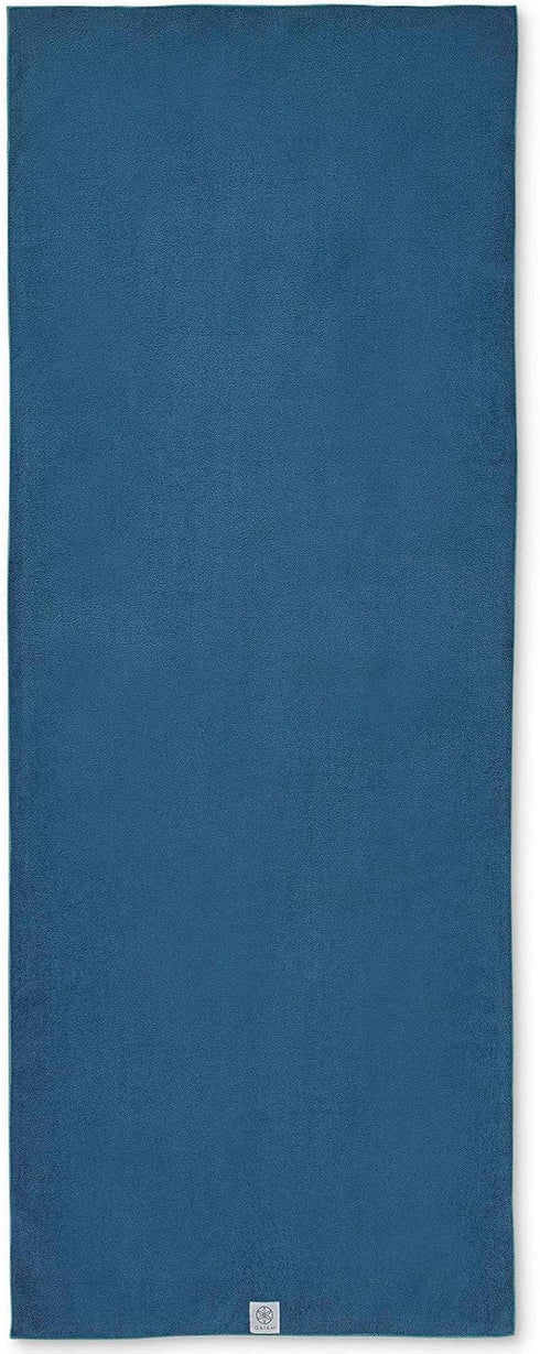 Gaiam Stay Put Yoga Towel Mat - Fits Over Standard Size - 68"L x 24"W, Lake