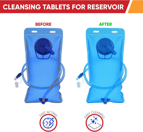 Reservoir Hydration Bladder Cleaning Kit - 6-In-1 Cleaning Kit with Brushes, Cleansing Tablets & Carry Pouch