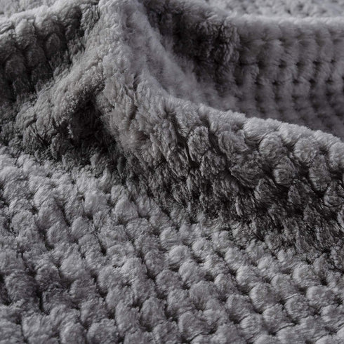 Warm Soft Fuzzy Dog or Cat Blanket, Plush Fleece Throws for Bed, Couch, Sofa, Travel (M/32" x 40", Grey)