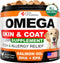 Omega 3 for Dogs - Skin and Coat Supplement, Fish Oil Chews for Allergy Relief, Anti-Shedding, Dry Skin Treatment - 120