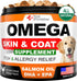 Omega 3 for Dogs - Skin and Coat Supplement, Fish Oil Chews for Allergy Relief, Anti-Shedding, Dry Skin Treatment - 120