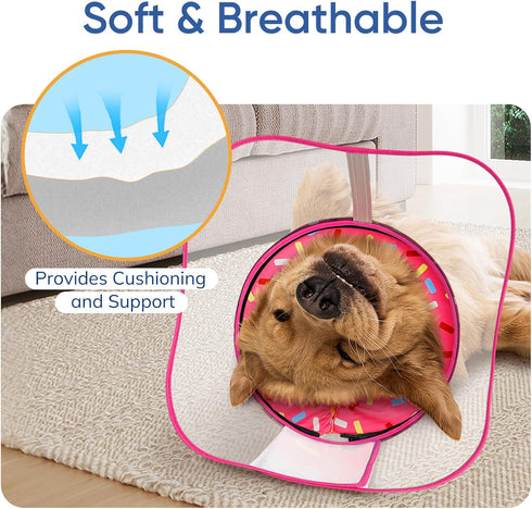 Supet Raised Sponge Dog Cone Collar Alternative After Surgery, Soft Dog Cone for Small Medium Large Dogs to Stop