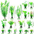 30pcs Fish Tank Accessories, Green Plastic Plants for Aquarium Decorations