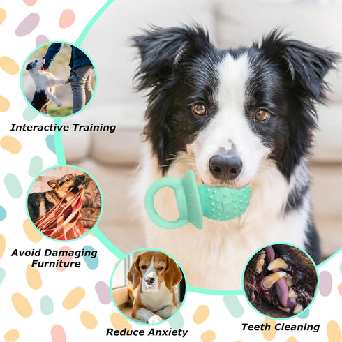 Pacifier Squeaky Dog Toys, Durable Natural Rubber Latex Dog Toy, Fetch and Tug Dog Toy, Dog Treat Toys for Boredom