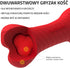 Playology Dog Toys Dual Layer Bone Chew Toy - Durable Rubber for Large Dogs - Beef Scented Red Toy Bones Made from Non