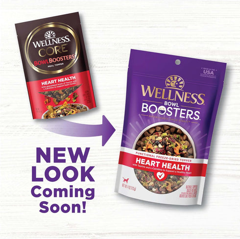 Wellness Bowl Boosters, Dog Food Topper for Small, Medium, & Large Breeds, Grain Free, Heart Health Chicken