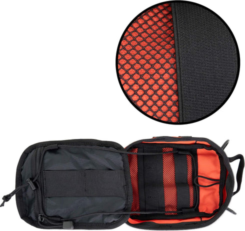 LINE2design First Aid (Ifak) Pouch, EMS Bag for Tactical EDC Rescue Utility Gear, Includes USA Patch - Orange