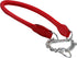 Rolled Genuine Leather Martingale Dog Collar Choker - Red, 7 Sizes (#7 - Neck Circumf. 17.5"-19.5")