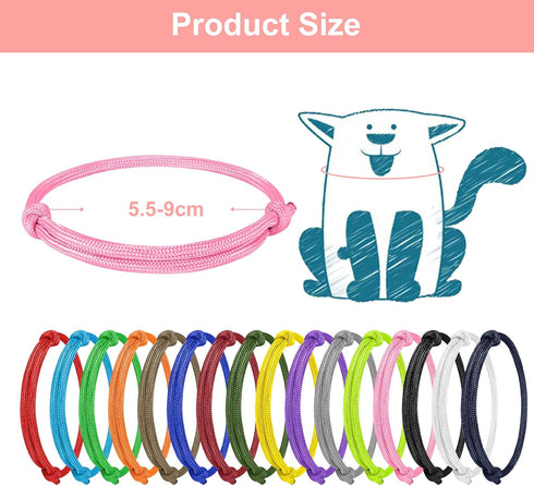 16pcs Puppy ID Collars Whelping Collars Adjustable Puppy ID Bands Identification Puppy Collar for Dog Kitten Newborn Pet, Multi Coloured by BOUMUSOE