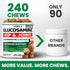 240 Glucosamine for Dogs - Chews - Hip and Joint Supplement for Dogs - Advanced Glucosamine Chondroitin Treats with MSM