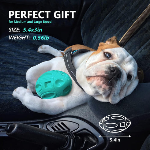 Squeaky Dog Toys for Aggressive Chewers, Rubber Interactive Puppy Ball with Squeaker for Medium and Large Breeds