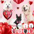 24 Pcs Valentine's Day Dog Bow Set with 10 Pcs 4th of July Dog Bow Ties, 10 Pcs Dog Neckties, 4 Dog Bandanas, Pet