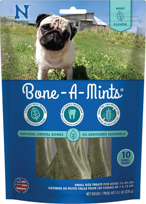 Bone-A-Mints All Natural Wheat-Free Breath Freshening Bone, 8.10-Ounce, Small, 10-Pack