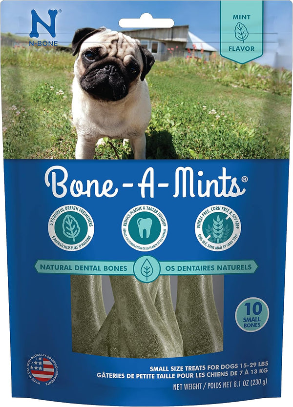 Bone-A-Mints All Natural Wheat-Free Breath Freshening Bone, 8.10-Ounce, Small, 10-Pack