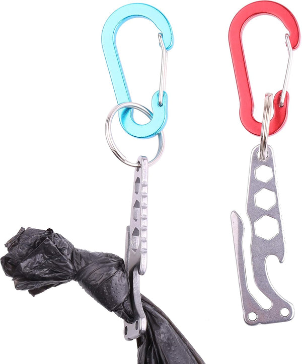 2 Pack Stainless Steel Dog Poop Bag Holder Leash Waste Carrier Hands Free Knot Holder for Pets