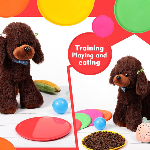 15 Pack Dog Flying Disc Silicone Puppy Flyer Toy - Soft Floating Saucer for Small Medium Dogs