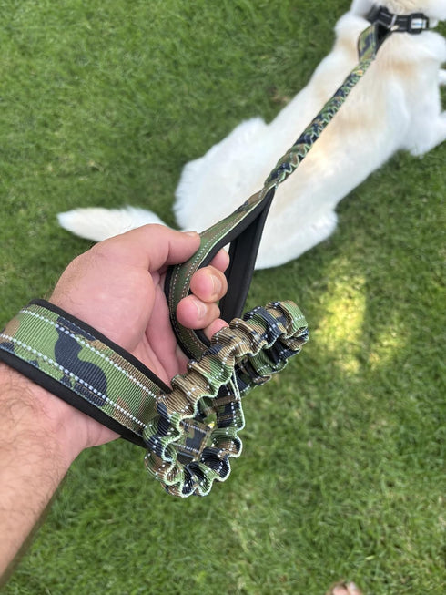 Shed Defender Shock Absorbing Bungee Dog Leash, Three Padded Traffic Handles, Reflective Stitching for Large & Small
