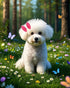 PET SHOW 10Pcs 2" Plain Small Dog Hair Bows - Faux Pearls Pet Bowknot Barrette Bows for Medium Dogs, Grooming