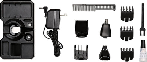 9855-300 Wahl Groomsman Pro All-in-one Rechargeable Grooming Kit, Black/Silver
