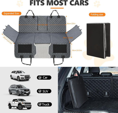 ANOSOSPECIAL Hammock Back Seat Extender for Dog,Waterproof Hard Bottom Dog Car Seat Cover for Back Seat
