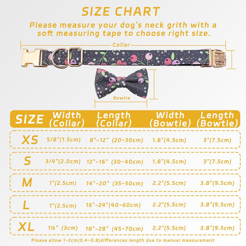 Adjustable Dog Bow Tie Collar, Soft Cotton Puppy Collar with Detachable Bow Tie and Metal Buckle for Small Medium Large