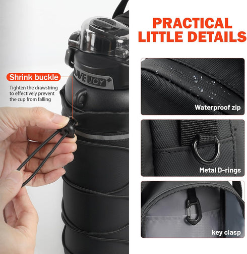 4KG Magnetic Gym Bags with Water Bottle Holder, Non-Slip Strong Magnetic Gym Water Bottle Bag, Crossbody Sling Pouch